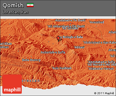 Political Panoramic Map of Qomīsh