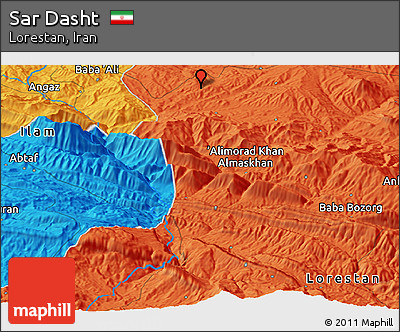 Political Panoramic Map of Sar Dasht