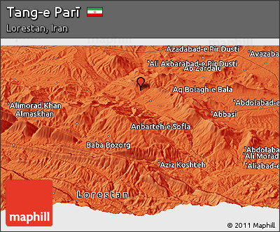 Political Panoramic Map of Tang-e Parī