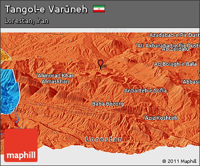 Political Panoramic Map of Tangol-e Varūneh