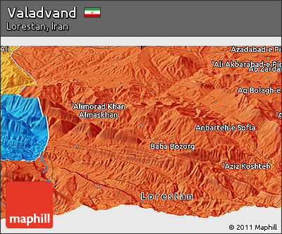 Political Panoramic Map of Valadvand