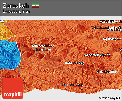 Political Panoramic Map of Zereskeh