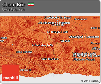 Political Panoramic Map of Cham Būr