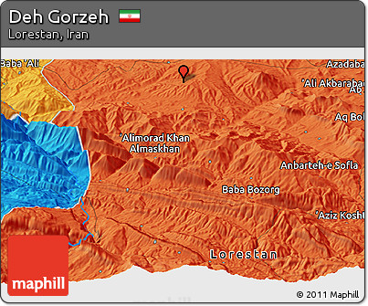Political Panoramic Map of Deh Gorzeh