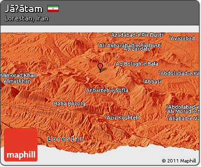 Political Panoramic Map of Jāḩātam