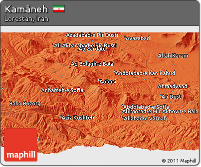 Political Panoramic Map of Kamāneh