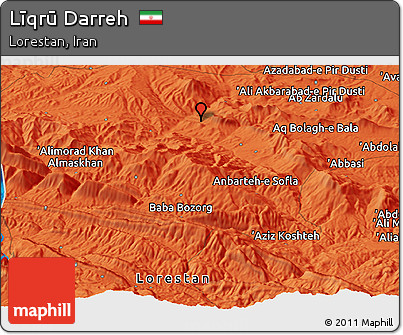 Political Panoramic Map of Līqrū Darreh