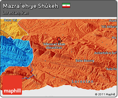 Political Panoramic Map of Mazra`eh-ye Shūkeh