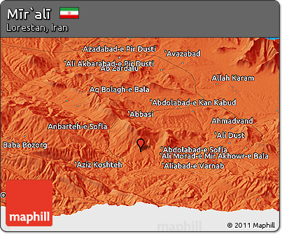 Political Panoramic Map of Mīr`alī