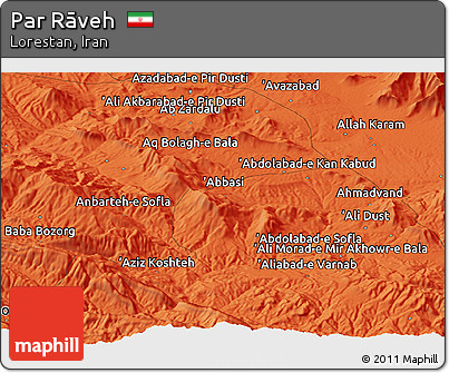 Political Panoramic Map of Par Rāveh
