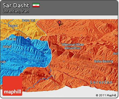 Political Panoramic Map of Sar Dasht