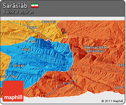 Political Panoramic Map of Sarāsīāb