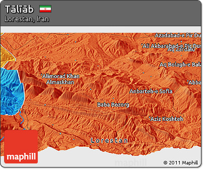 Political Panoramic Map of Tālīāb