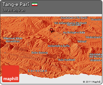 Political Panoramic Map of Tang-e Parī