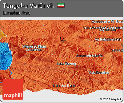 Political Panoramic Map of Tangol-e Varūneh