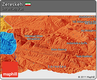 Political Panoramic Map of Zereskeh