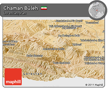 Satellite Panoramic Map of Chaman Būleh