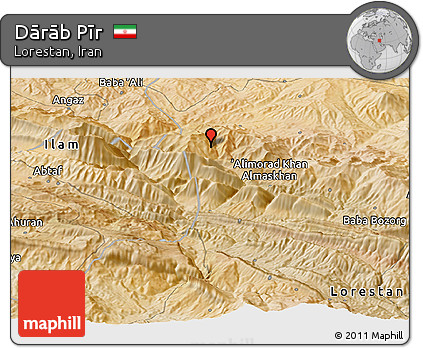 Satellite Panoramic Map of Dārāb Pīr