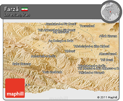 Satellite Panoramic Map of Farzā