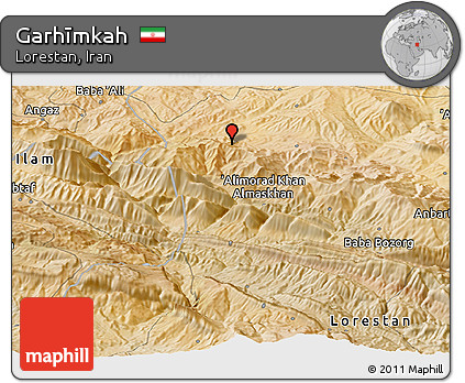 Satellite Panoramic Map of Garhīmkah