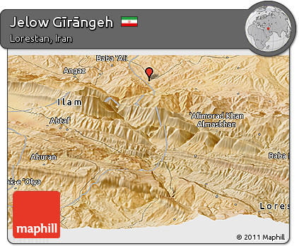 Satellite Panoramic Map of Jelow Gīrāngeh