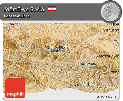 Satellite Panoramic Map of Māmū-ye Soflá