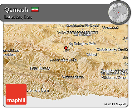 Satellite Panoramic Map of Qamesh
