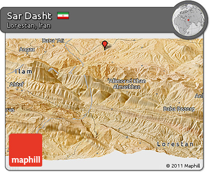 Satellite Panoramic Map of Sar Dasht