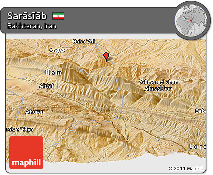 Satellite Panoramic Map of Sarāsīāb