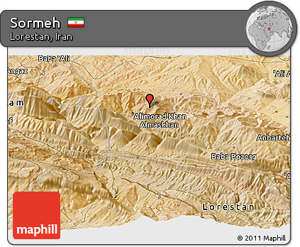 Satellite Panoramic Map of Sormeh