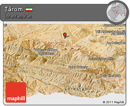 Satellite Panoramic Map of Ţārom