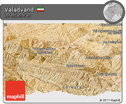 Satellite Panoramic Map of Valadvand