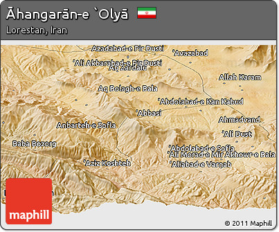 Satellite Panoramic Map of Āhangarān-e `Olyā
