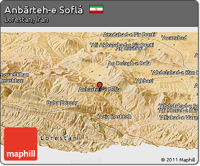 Satellite Panoramic Map of Anbārteh-e Soflá