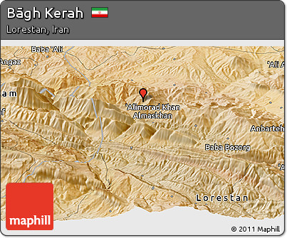 Satellite Panoramic Map of Bāgh Kerah