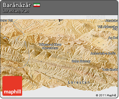 Satellite Panoramic Map of Barānāzār