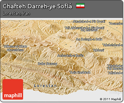 Satellite Panoramic Map of Chafteh Darreh-ye Soflá