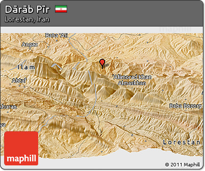Satellite Panoramic Map of Dārāb Pīr