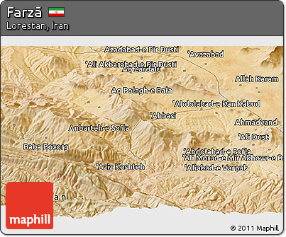 Satellite Panoramic Map of Farzā