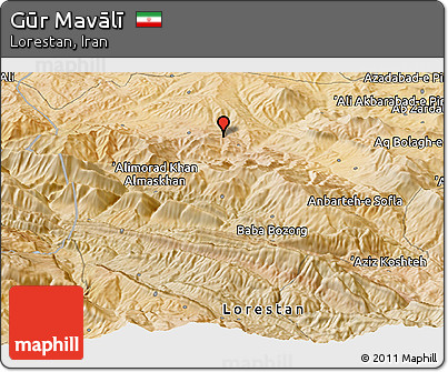 Satellite Panoramic Map of Gūr Mavālī