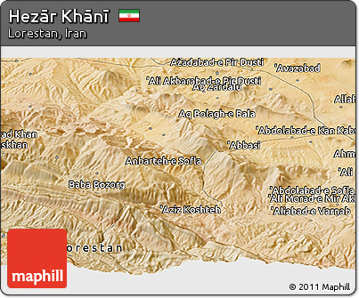 Satellite Panoramic Map of Hezār Khānī