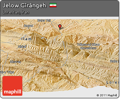 Satellite Panoramic Map of Jelow Gīrāngeh
