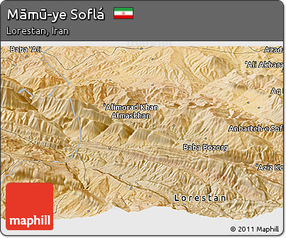 Satellite Panoramic Map of Māmū-ye Soflá