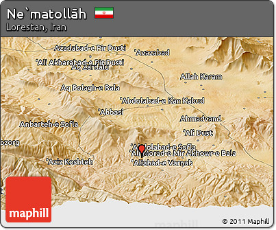 Satellite Panoramic Map of Ne`matollāh
