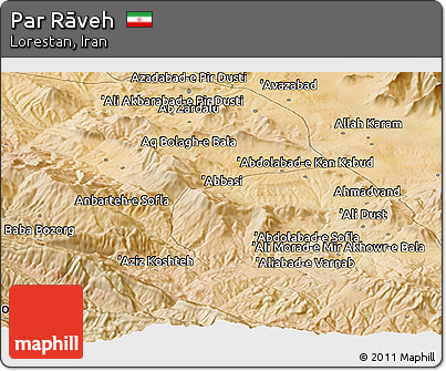 Satellite Panoramic Map of Par Rāveh