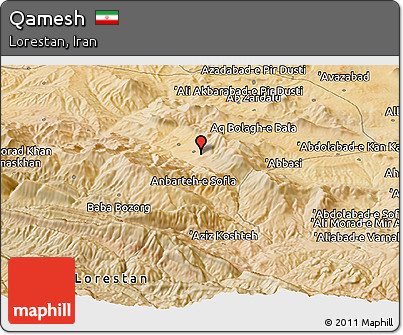 Satellite Panoramic Map of Qamesh