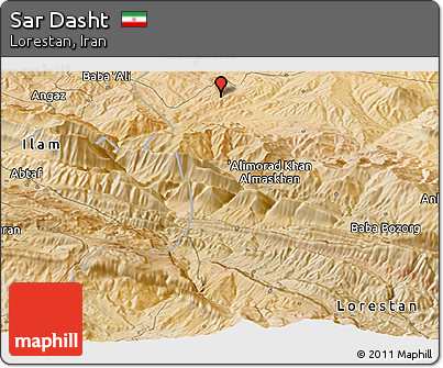 Satellite Panoramic Map of Sar Dasht