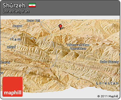 Satellite Panoramic Map of Shūrzeh