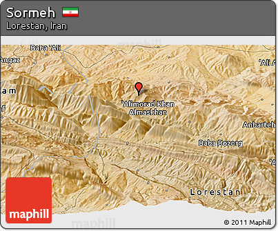 Satellite Panoramic Map of Sormeh