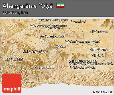 Satellite Panoramic Map of Āhangarān-e `Olyā